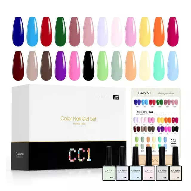 CANNI HEMA FREE UV/LED gél lakk szett (24db-os)No.CC1