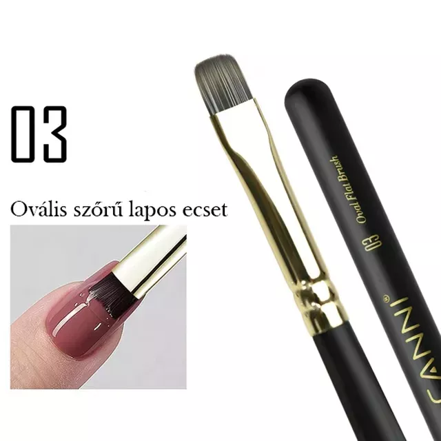 CANNI Prémium ecset No.03 - Lapos ovális ecset 8mm