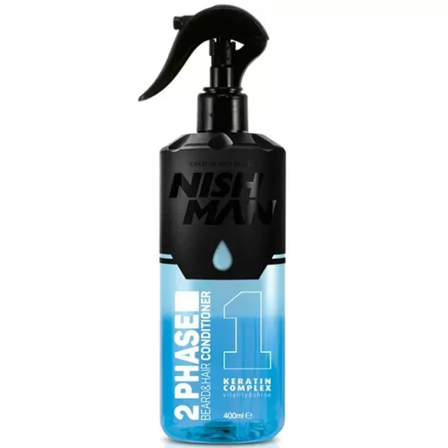 Nish Man 2 Fázisú Haj-és Szakállkondicionáló, Keratin Complex 400ml
