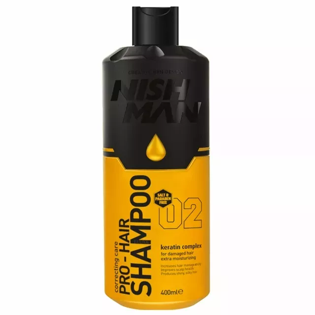 Nish Man Professzionális Hajsampon Keratin complexel 400ml