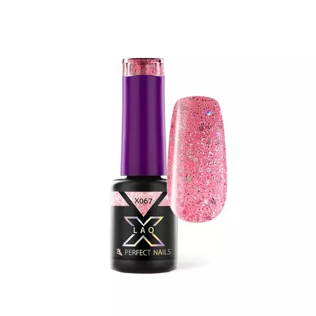 Perfect Nails LacGel LaQ X Gél Lakk 4ml - Pink X067 Sparkle
