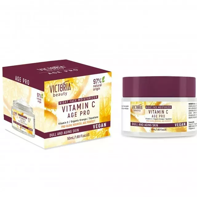 VICTORIA AGE PRO Arckrém Éjszakai C-Vitamin Szkvalén Vegán 50ml