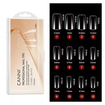 CANNI Soft Gél Tip 240 db-os / 12 méret No.01 kocka