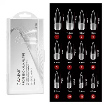 CANNI Soft Gél Tip 240 db-os / 12 méret No.03 stiletto