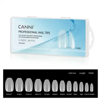 CANNI Soft Gél Tip 240 db-os / 12 méret No.05 short coffin