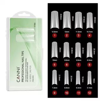 CANNI Soft Gél Tip 240 db-os / 12 méret No.06 Fél French Tip