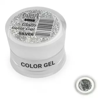 Pearl Nails Glam Decor Gél - Silver - 5ml