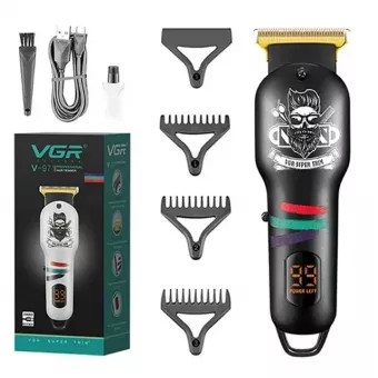 VGR Prof. Haj és Szakállvágó Cordless Barber Hair Beard Clipper Fekete V-971B