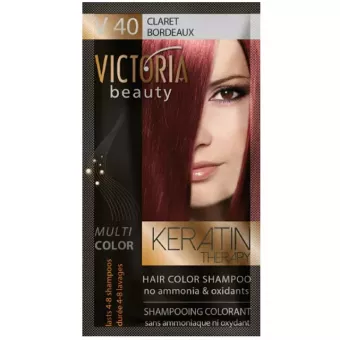 VICTORIA Keratin Therapy Hajszínező Sampon 40ml - V40 Bordó