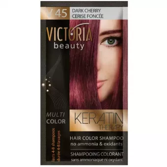 VICTORIA Keratin Therapy Hajszínező Sampon 40ml - V45 Sötét Cseresznye