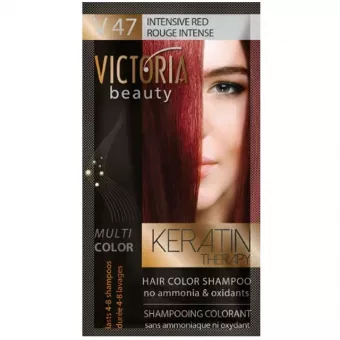 VICTORIA Keratin Therapy Hajszínező Sampon 40ml - V47 Intenzív Vörös