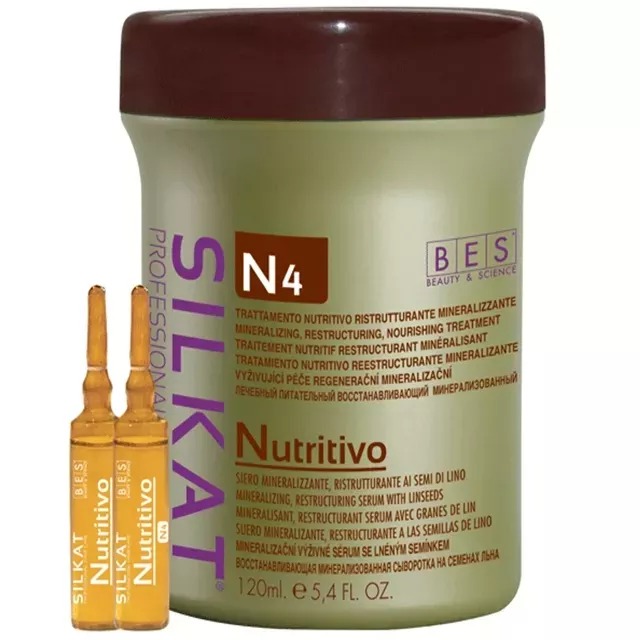 BES Silkat Tápláló hajszesz szérum Lenmagolajjal 12x10ml (N4)
