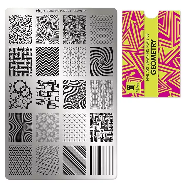 Moyra Körömnyomda lemez NO.08 Geometry