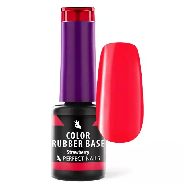 Perfect Nails Color Rubber Base Gel - Színezett Alapzselé 4ml - Strawberry