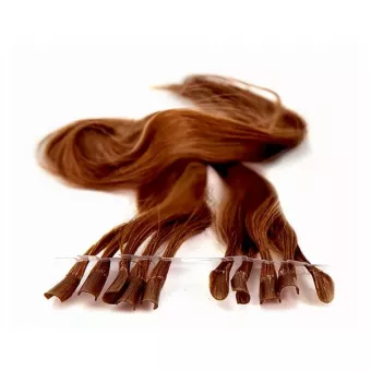 Afro haj tincsezett 10gr/cs 65cm indiai eredeti emberi haj -  Sötét Barna #4